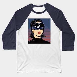 Escape Reality // Pop Art Virtual Reality Woman Baseball T-Shirt